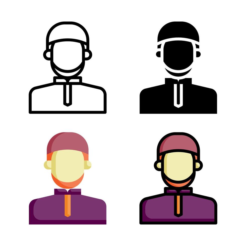 Muslim Man Icon Style Collection vector