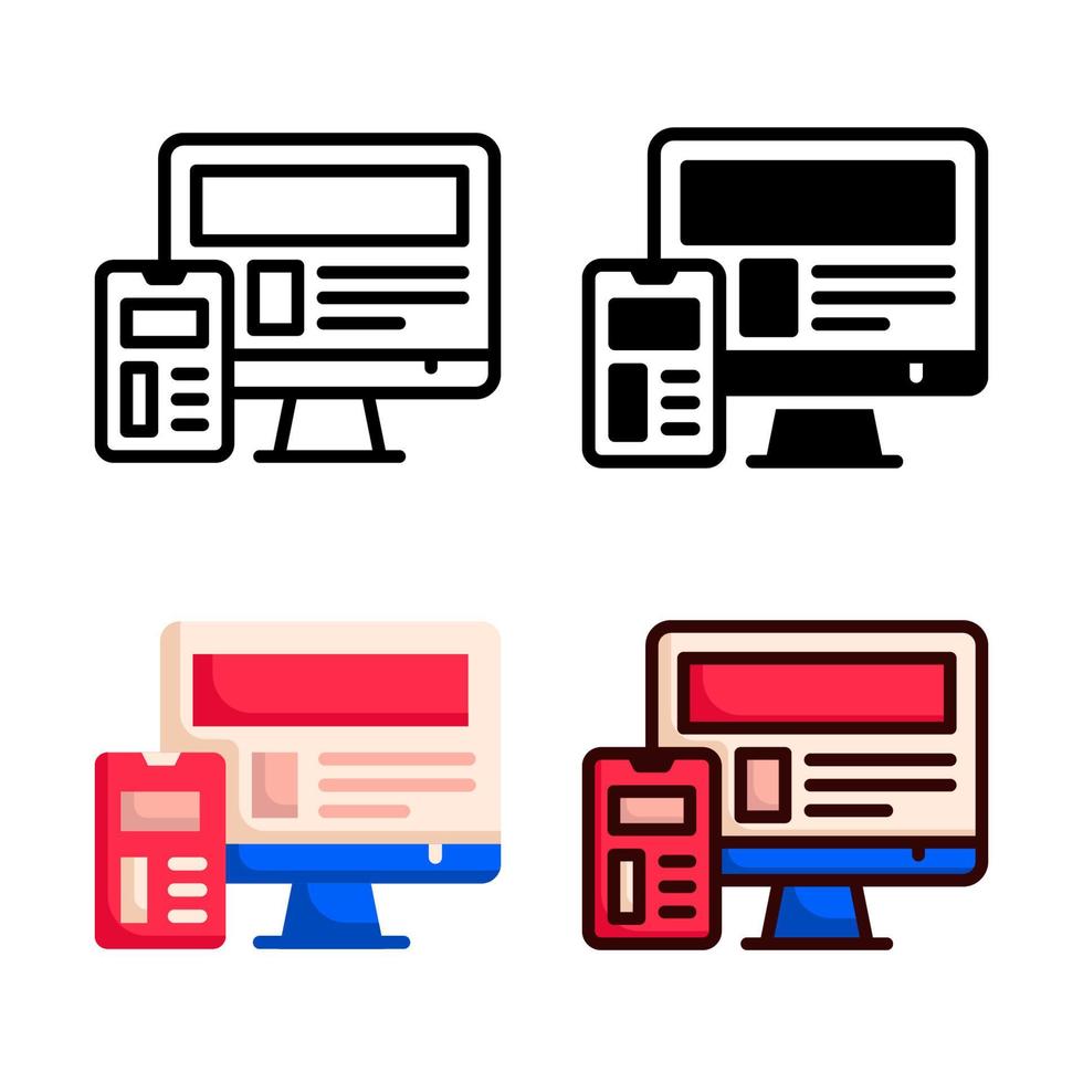 Responsive Icon Style Collection vector
