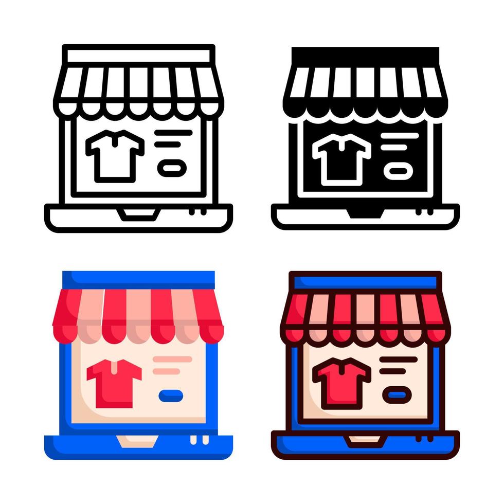 Online Shopping Icon Style Collection vector