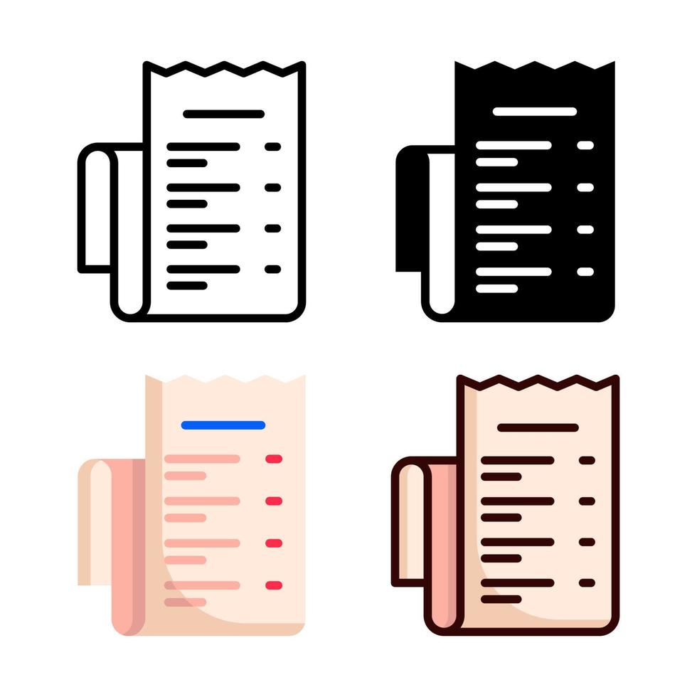 Bill Icon Style Collection vector