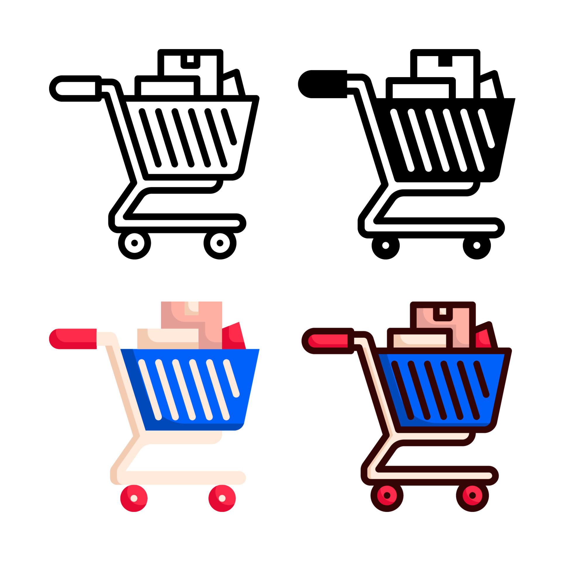 Shopping Cart Icon Style Collection 7795086 Vector Art at Vecteezy