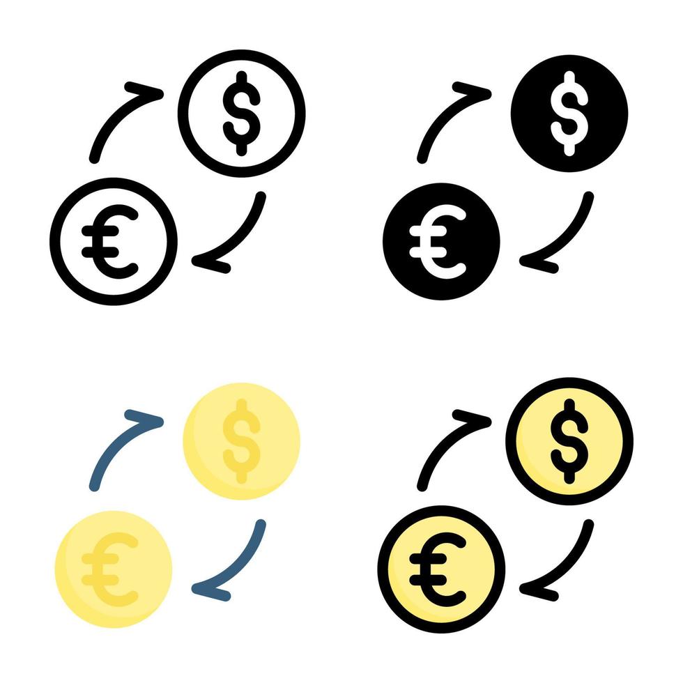 Exchange Coin Icon Style Collection vector