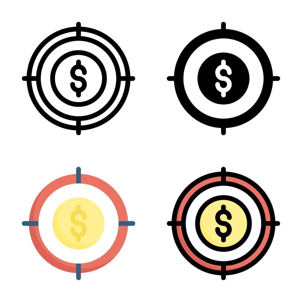 Target Icon Style Collection vector
