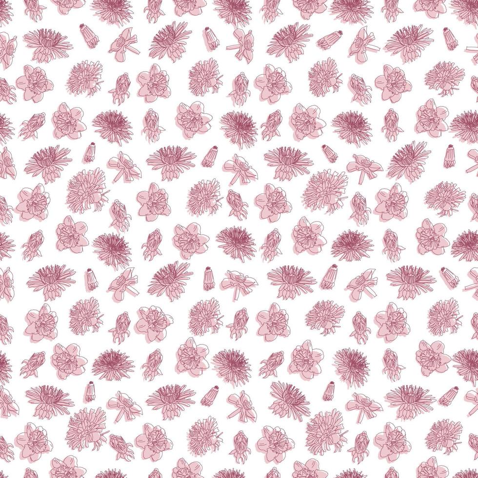 spring Floral botanical seamless pattern background suitable with summer blossom flowers for fashion prints, graphics, backgrounds and crafts vector