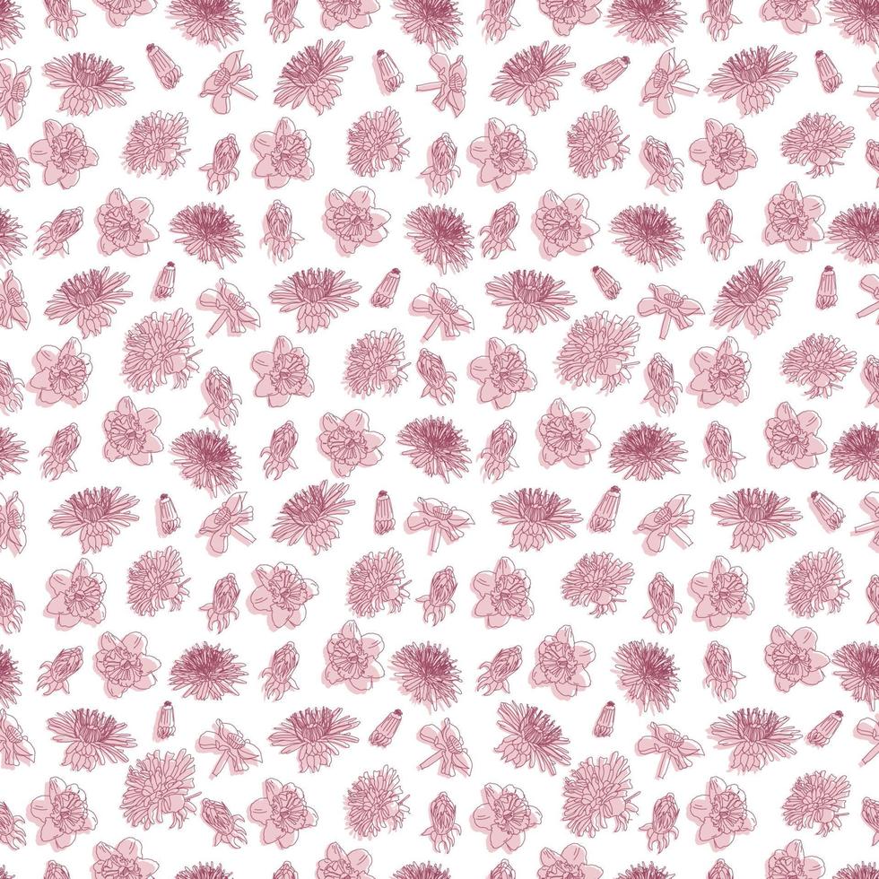 spring Floral botanical seamless pattern background suitable with summer blossom flowers for fashion prints, graphics, backgrounds and crafts vector