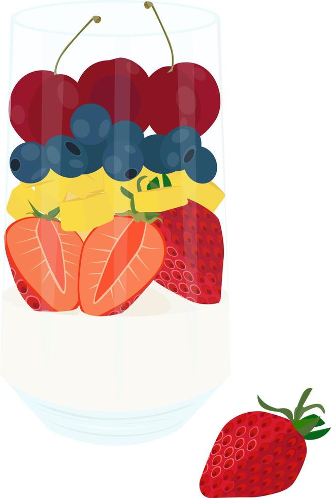 Fruit dessert illustration vector