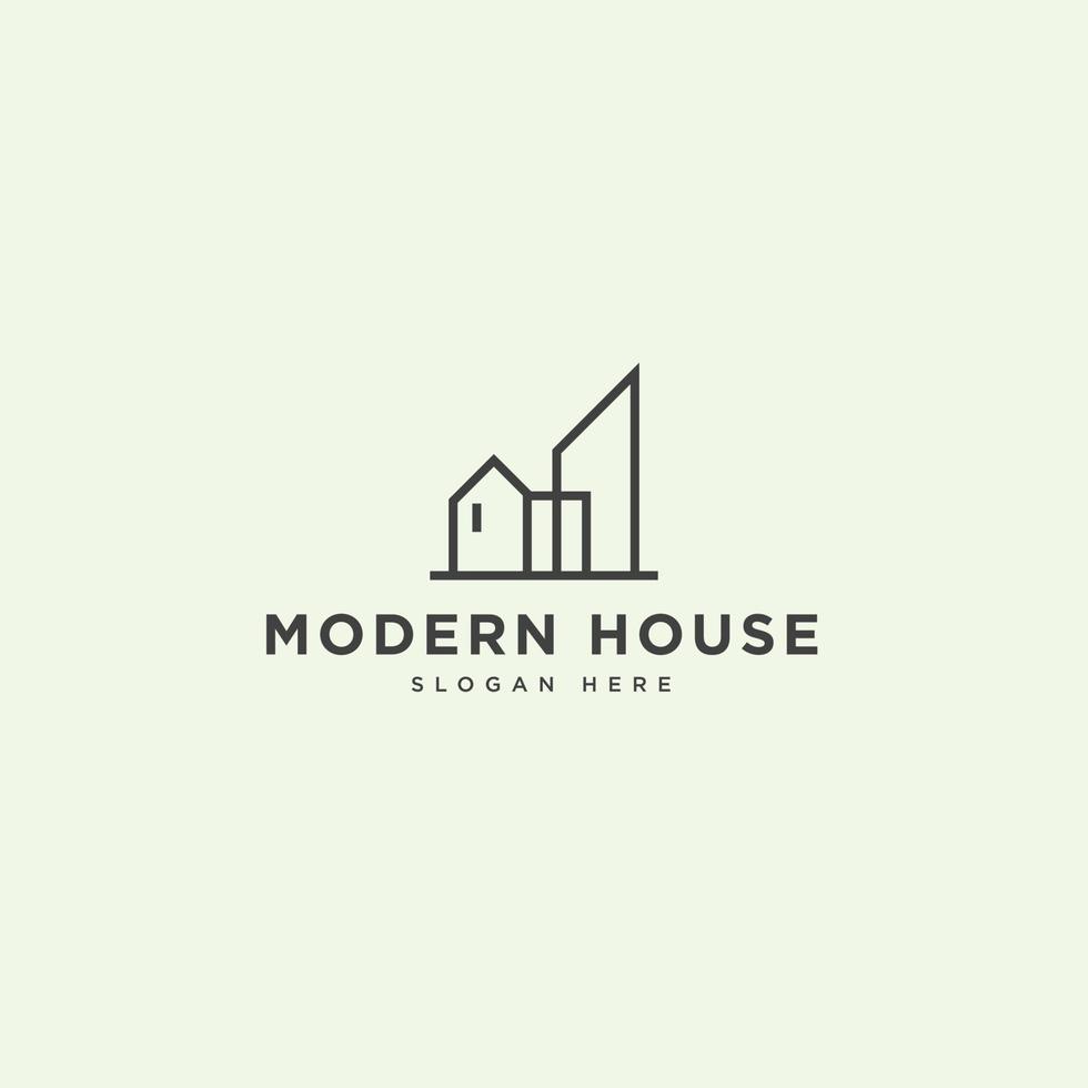 diseño de logotipo de propiedad inmobiliaria de edificio de casa moderna vector