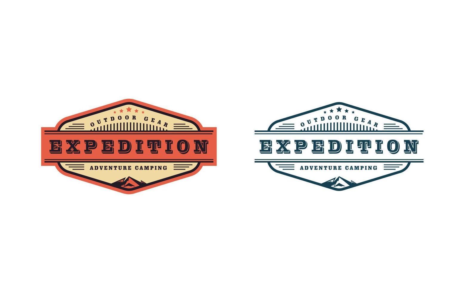 diseño de logotipo de aventura de expedición de montaña vector