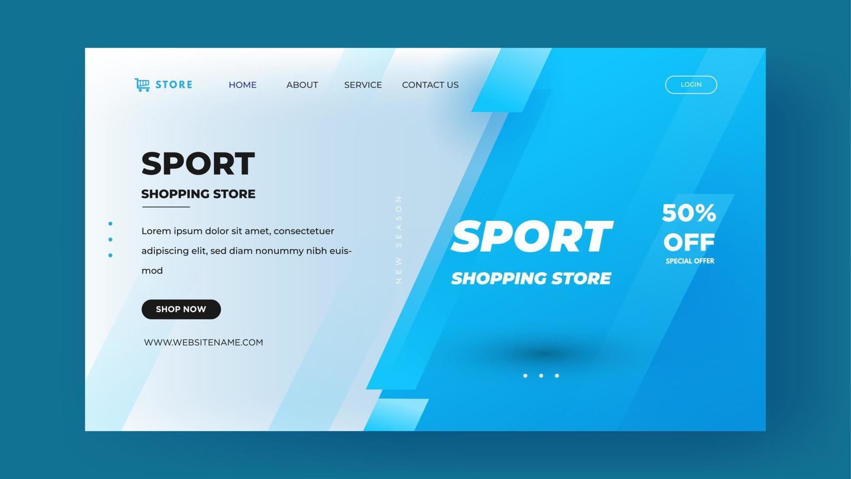 elegante banner deportivo moderno la plantilla de vector de tienda de compras deportivas vector premium