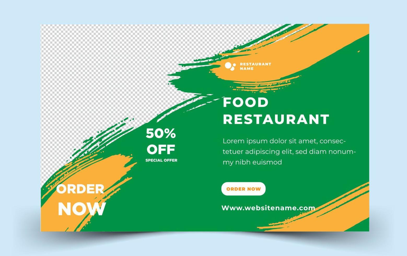 Food landscape web template with modern design vector template Premium Vector