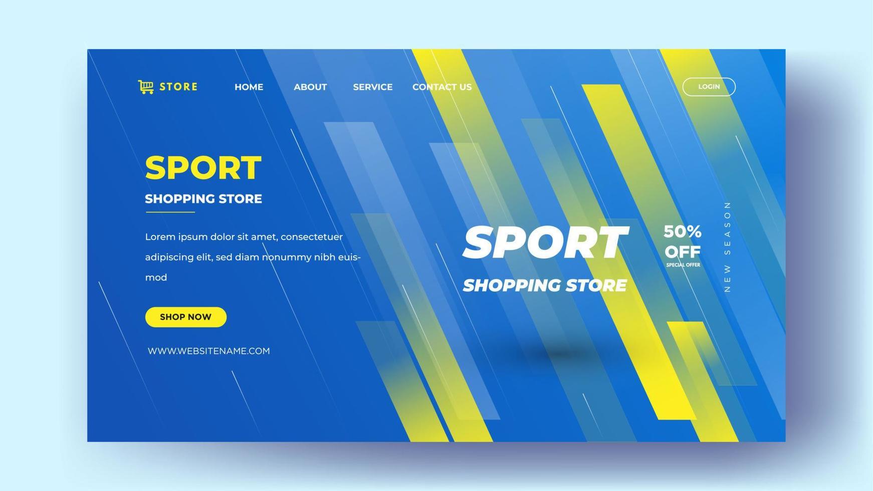 elegante banner deportivo moderno la plantilla de vector de tienda de compras deportivas vector premium