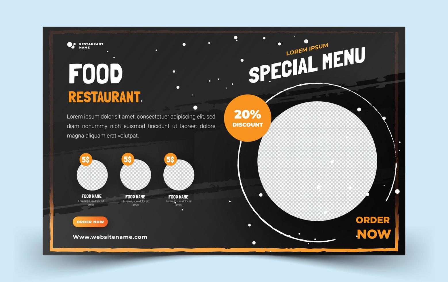 Food landscape web template with modern design vector template Premium Vector