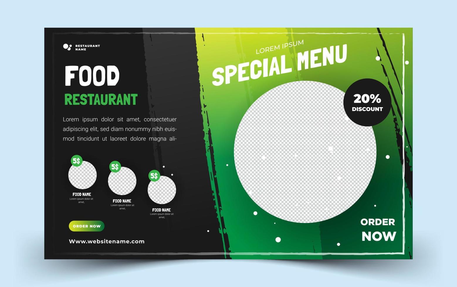 Food landscape web template with modern design vector template Premium Vector