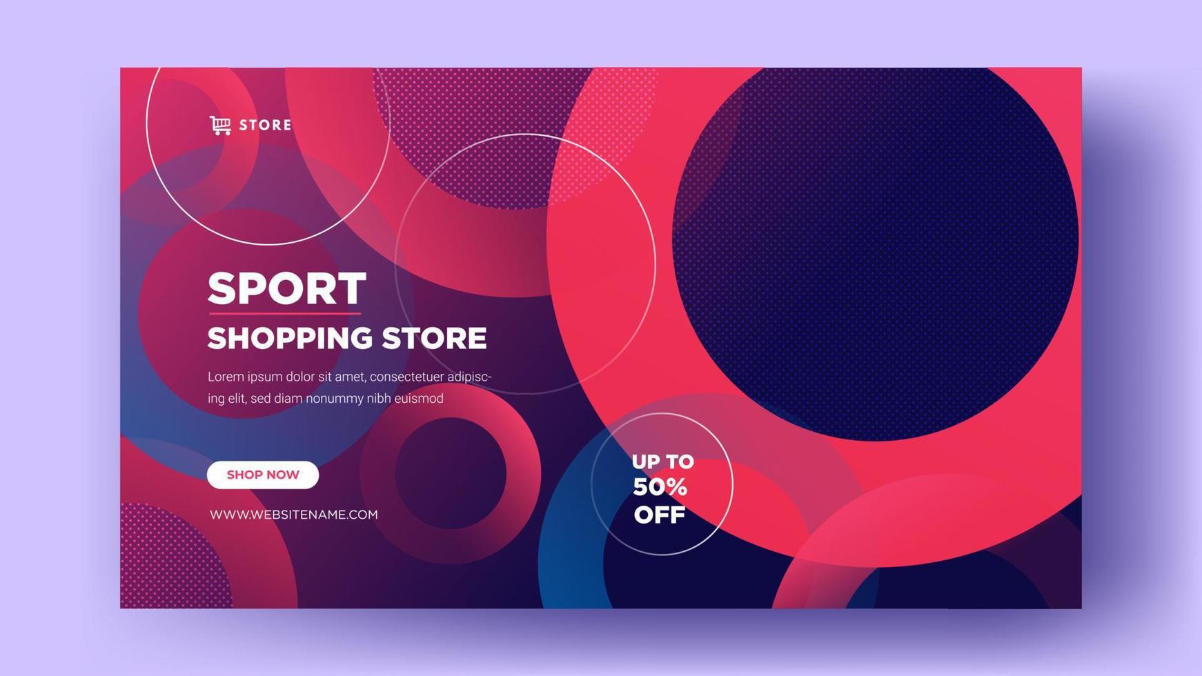 Elegant modern sports banner the sport shopping store vector template Premium Vector