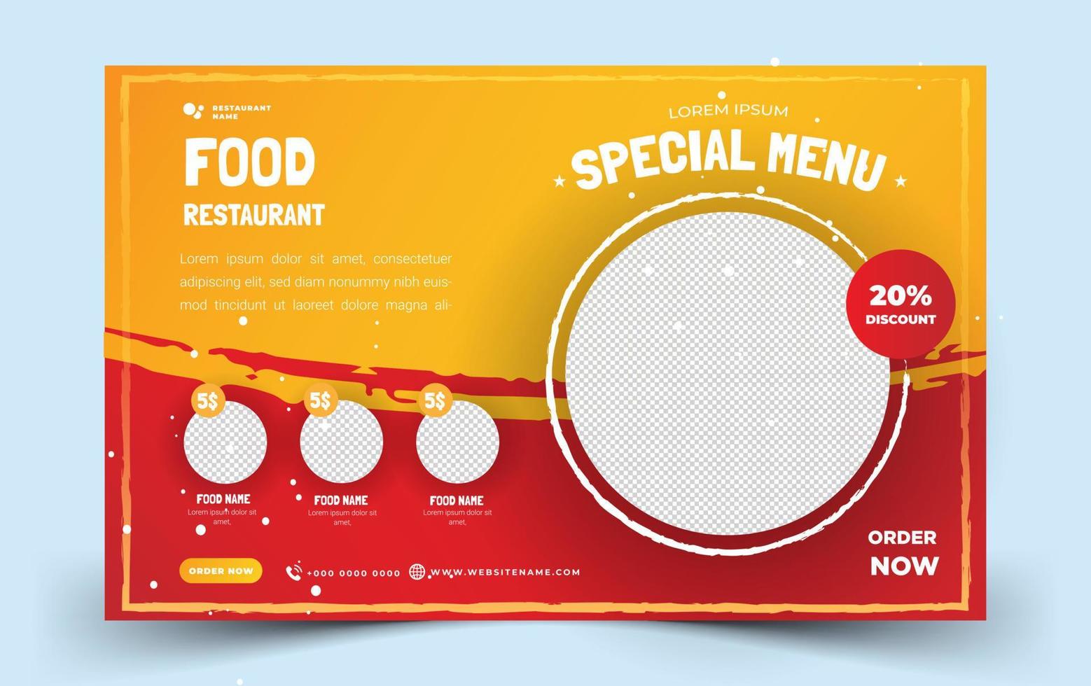 Food landscape web template with modern design vector template Premium Vector