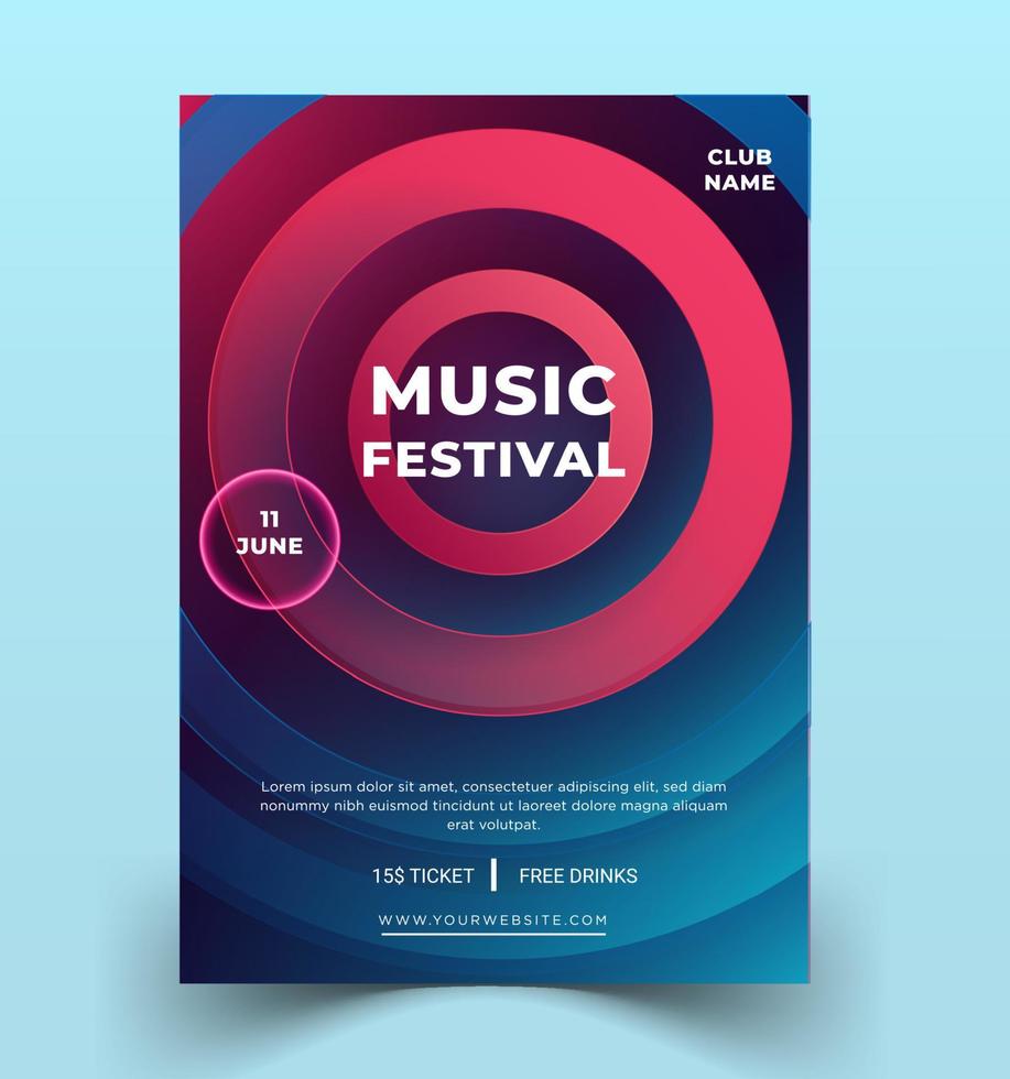 Premium Music Festival poster flyer template vector EPS Template