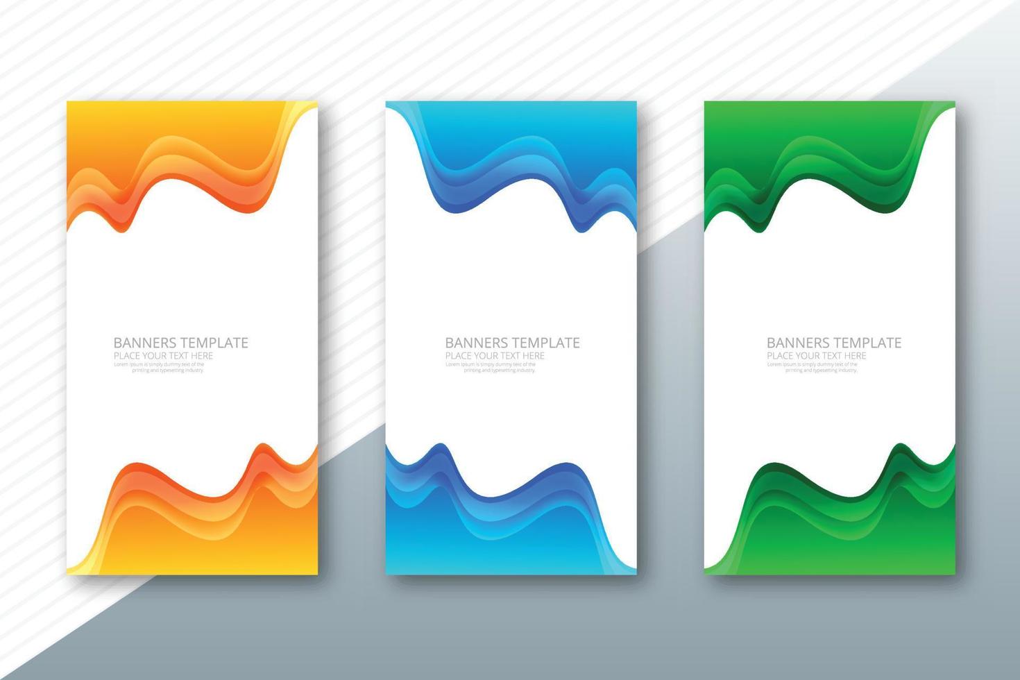 Modern colorful wave banners set background vector