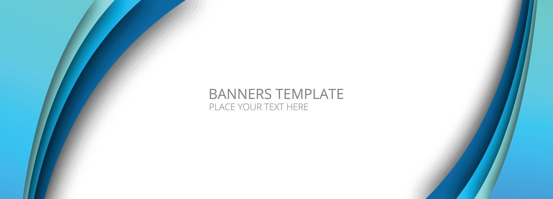 Abstract blue colorful wave banner on white background vector