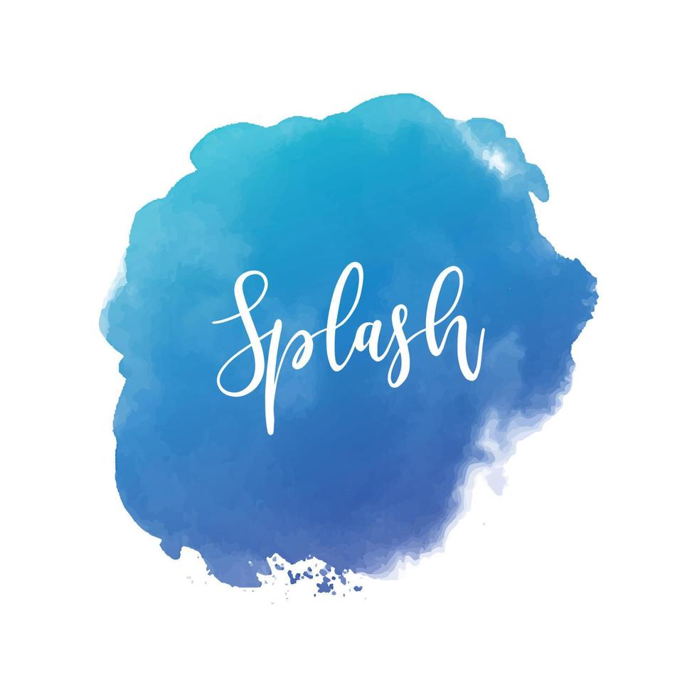 Modern blue splash watercolor background vector