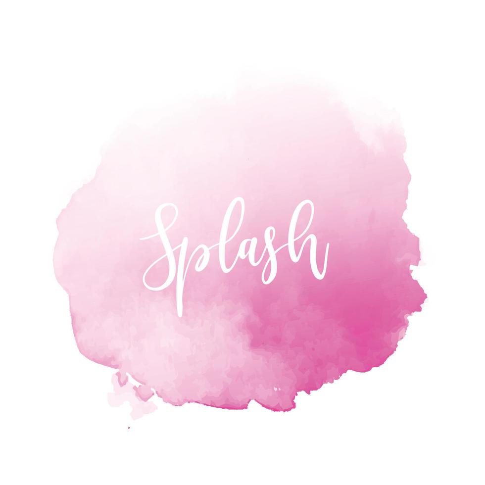 Abstract pink splash watercolor background vector