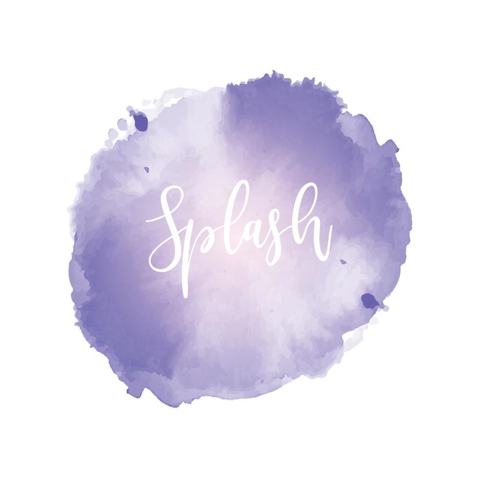 Abstract purple splash watercolor background vector