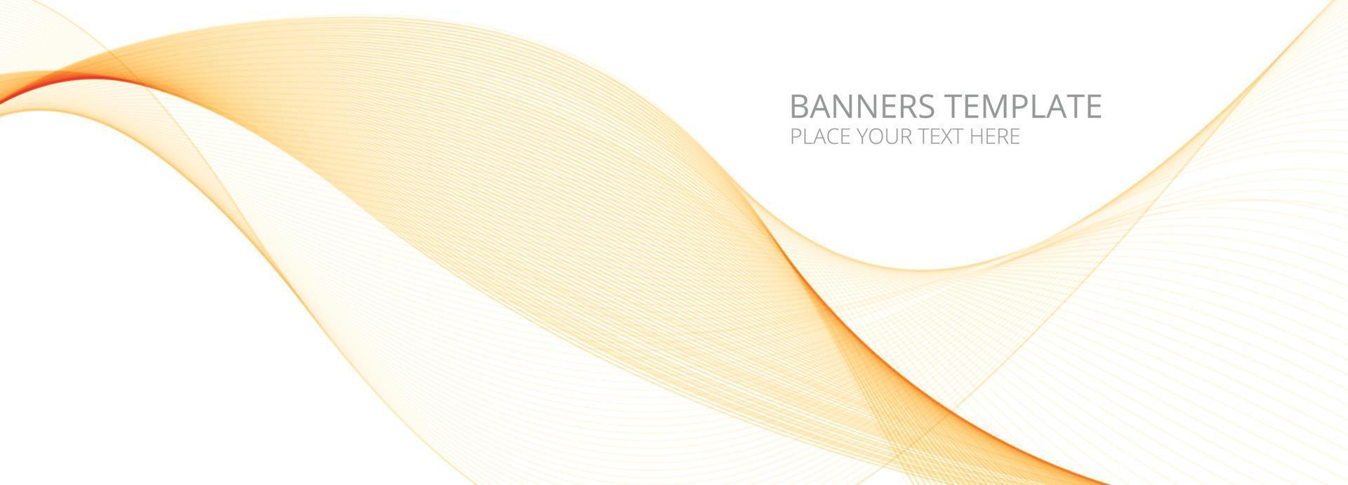 Abstract orange flowing wave banner on white background vector