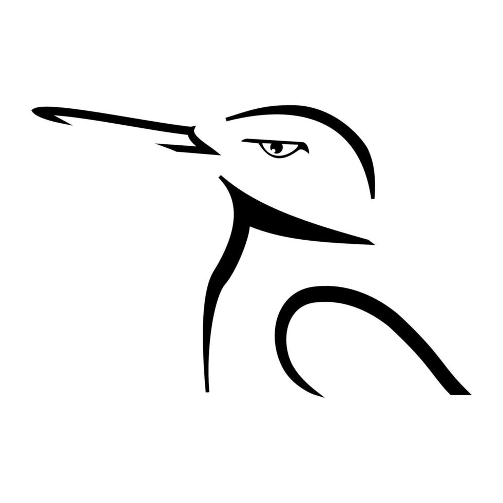 silhouette line bird logo vector. vector