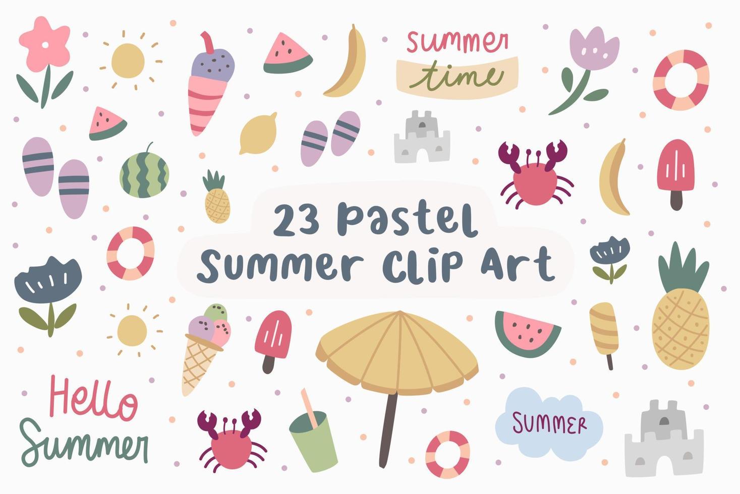 Pastel Summer Clip Art vector