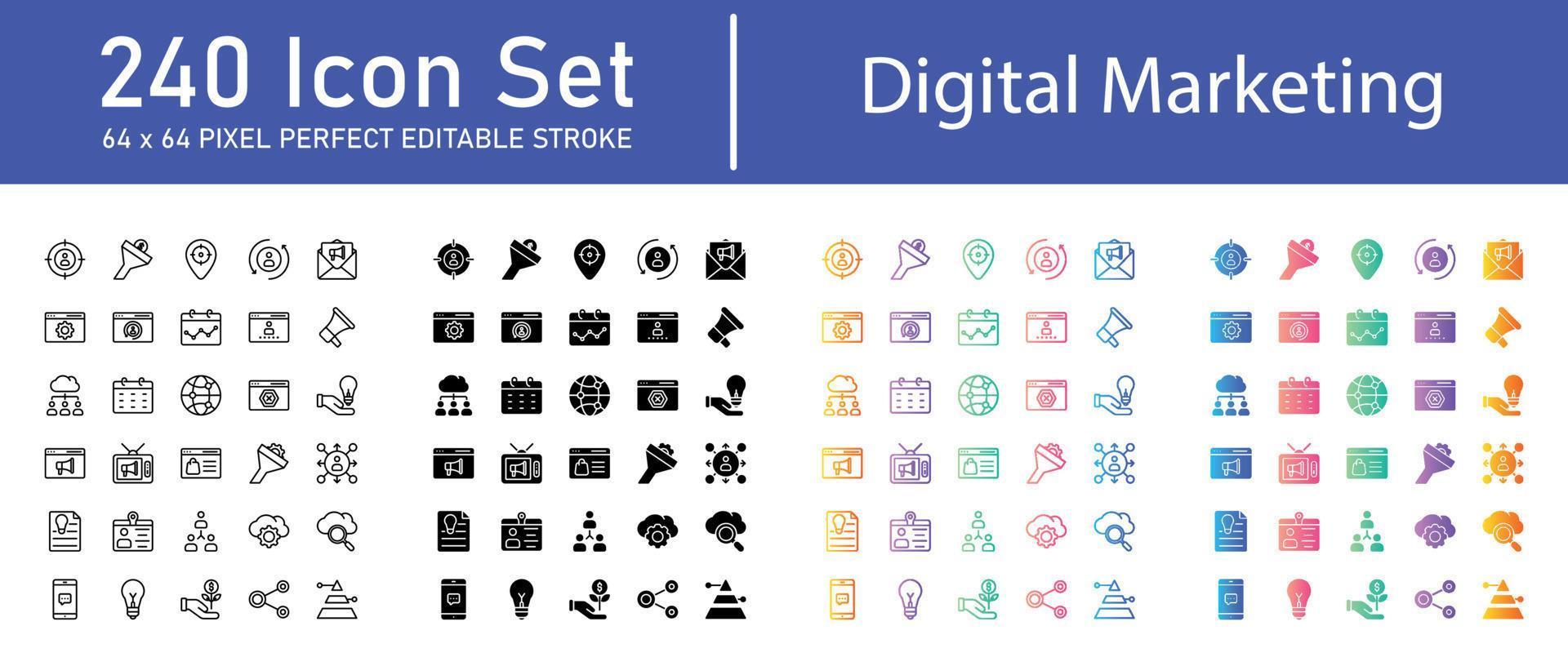 Digital Marketing Icon Pack vector