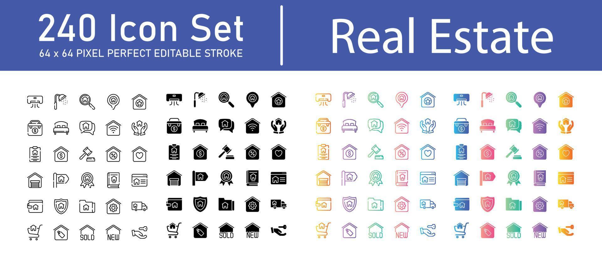 Real Estate Icon Pack vector