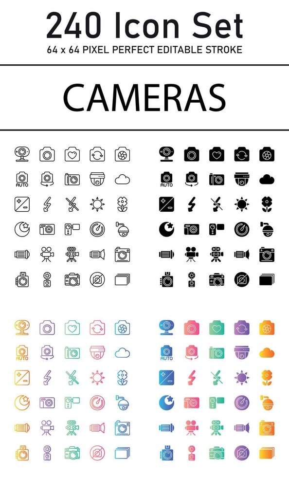 paquete de iconos de cámaras vector