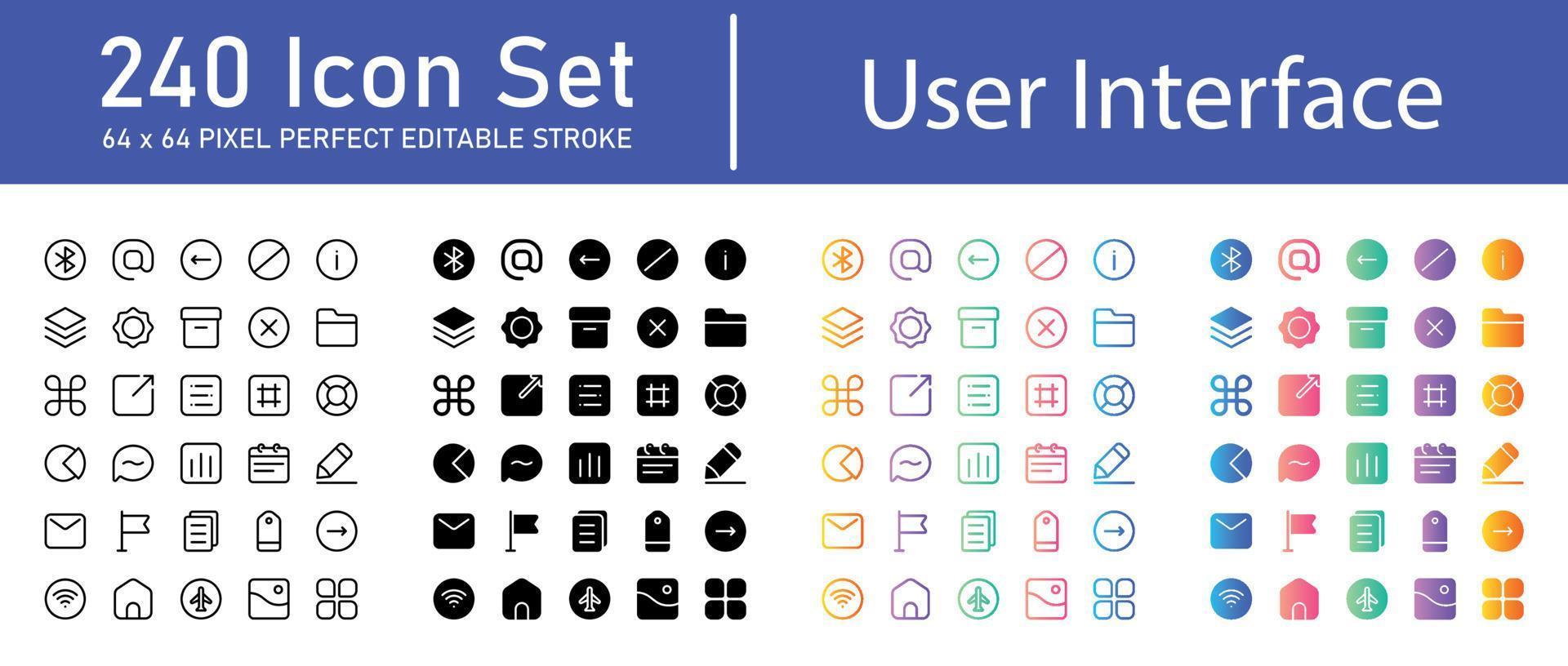 paquete de iconos de interfaz de usuario vector