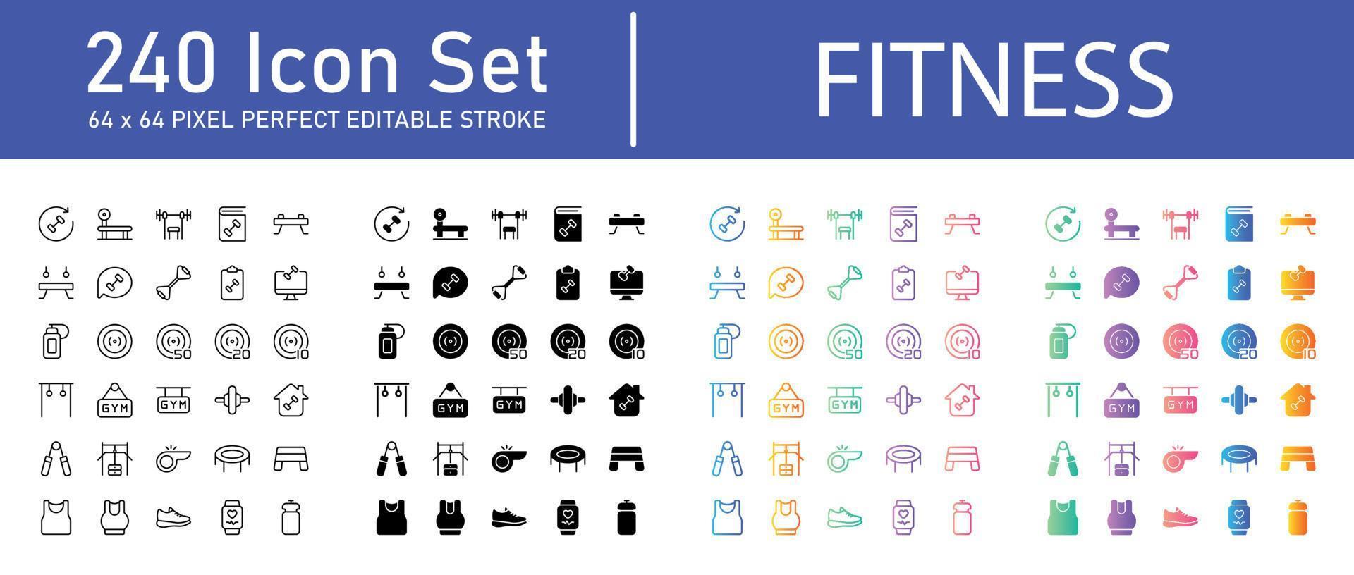 paquete de iconos de fitness vector