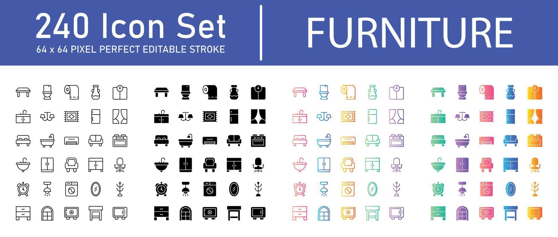 Furniture Icon Pack vector