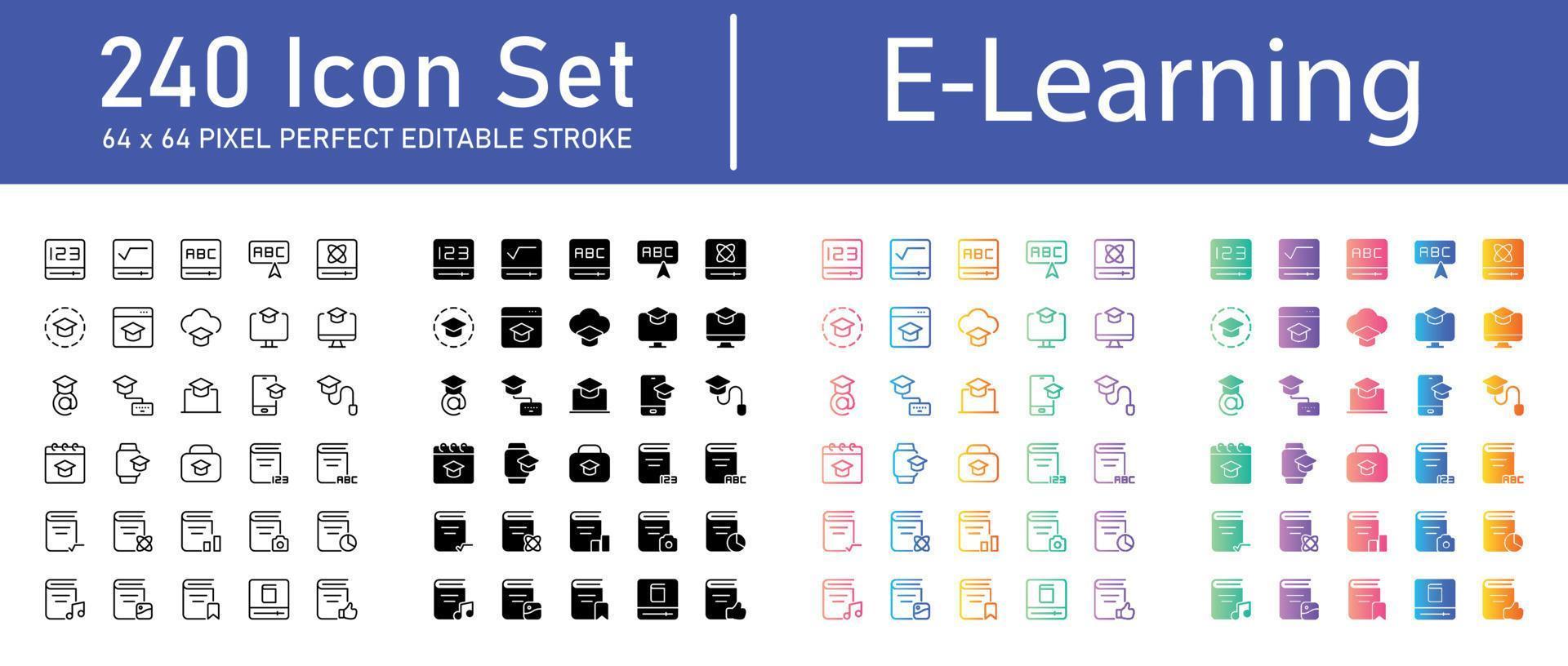 E-Learning Icon Pack vector