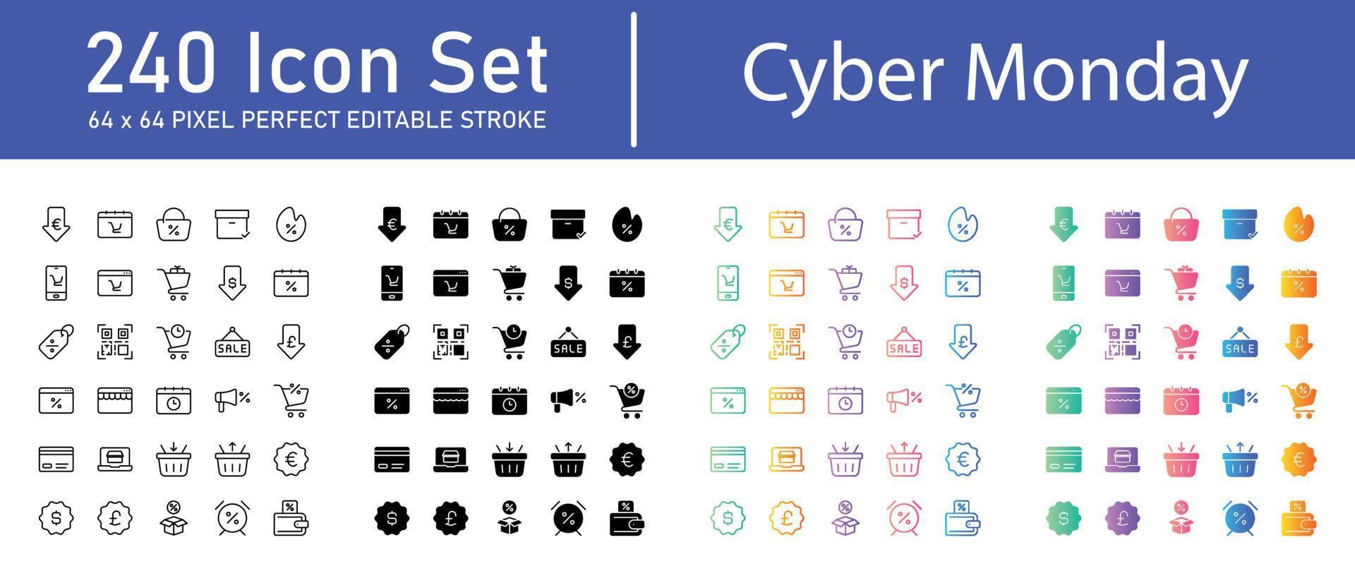 Cyber Monday Icon Pack vector