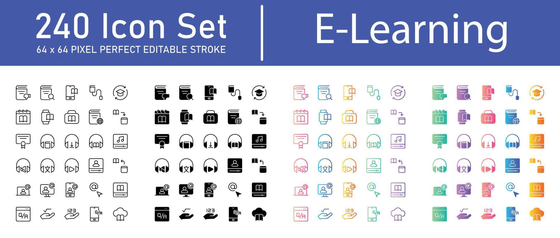 E-Learning Icon Pack vector