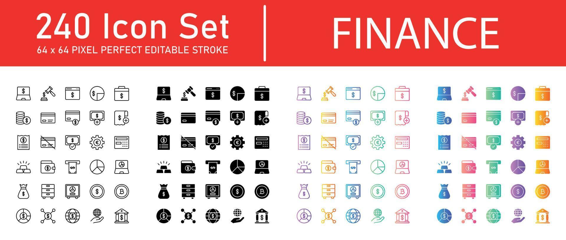 Finance Icon Pack vector