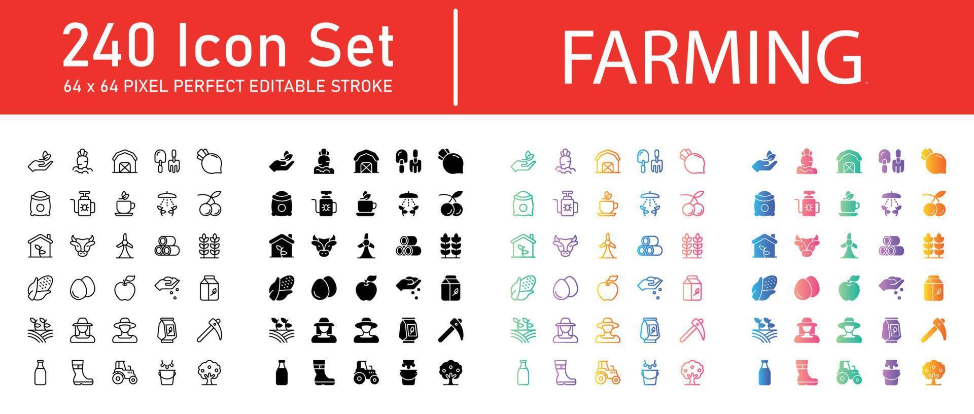 Farming Icon Pack vector