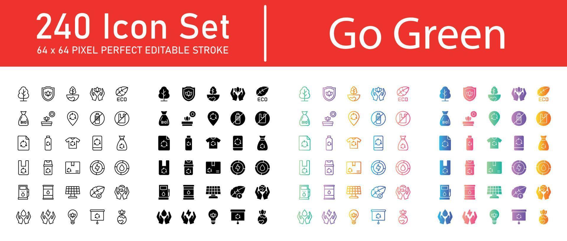 Go Green Icon Pack vector