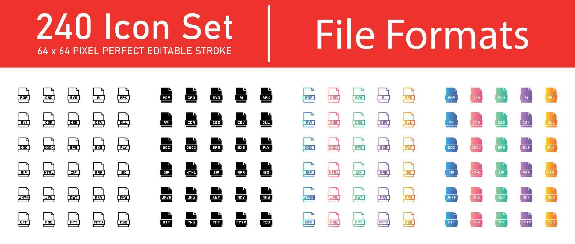 File Formats Icon Pack vector