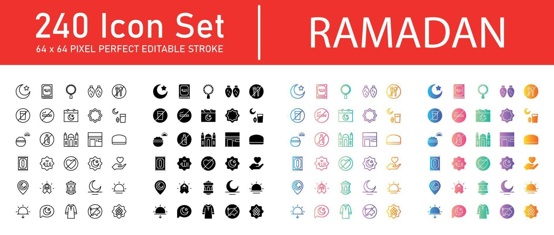 Ramadan Icon Pack vector