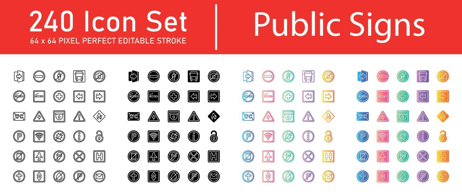 Public Signs Icon Pack vector