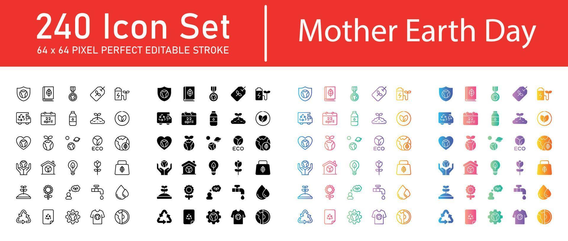 Mother Earth Day Icon Pack vector
