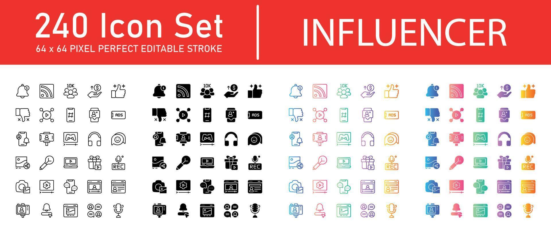 Influencer Icon Pack vector