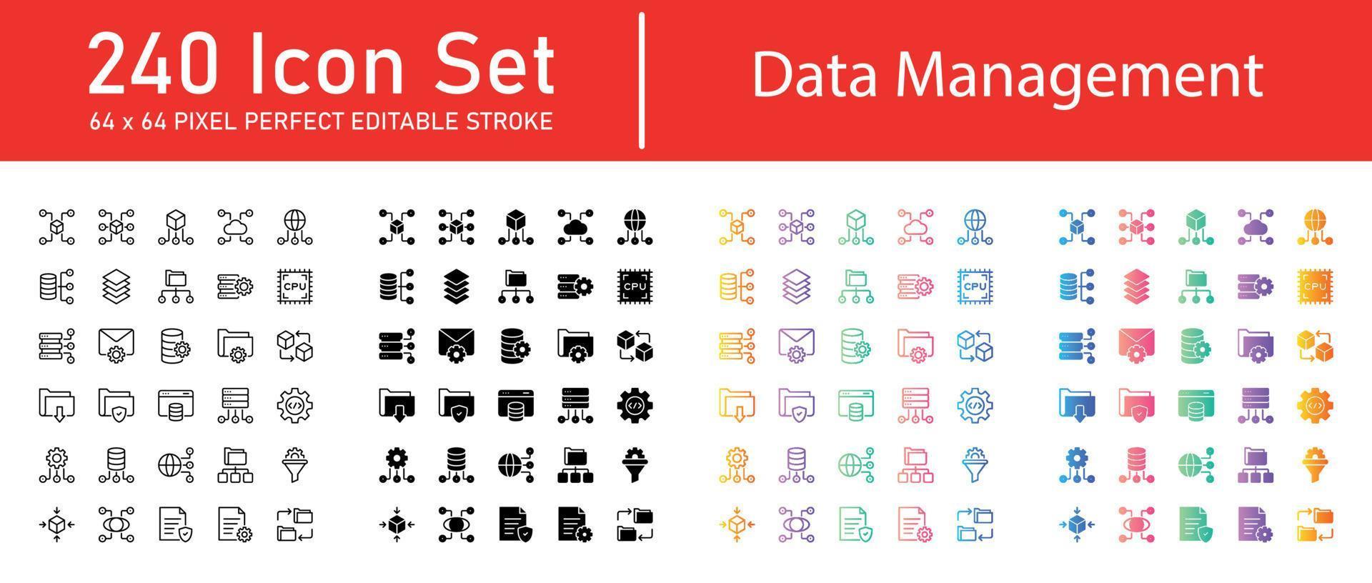 Data Management Icon Pack vector