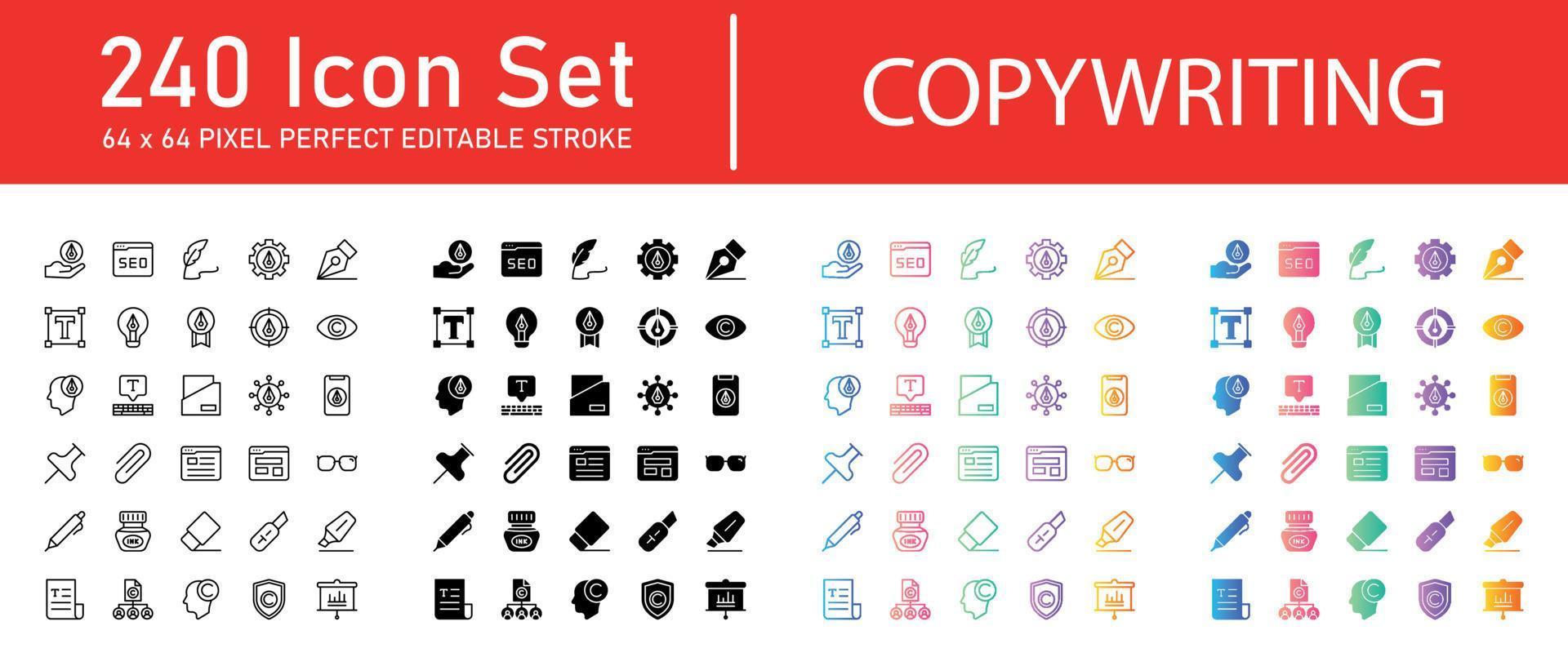 Copywriting Icon Pack vector