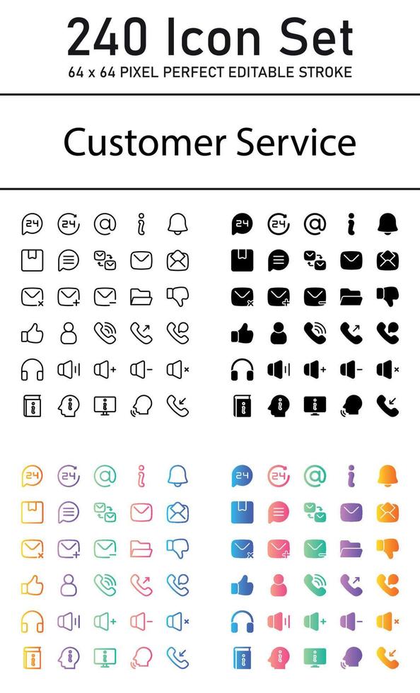 paquete de iconos de servicio al cliente vector