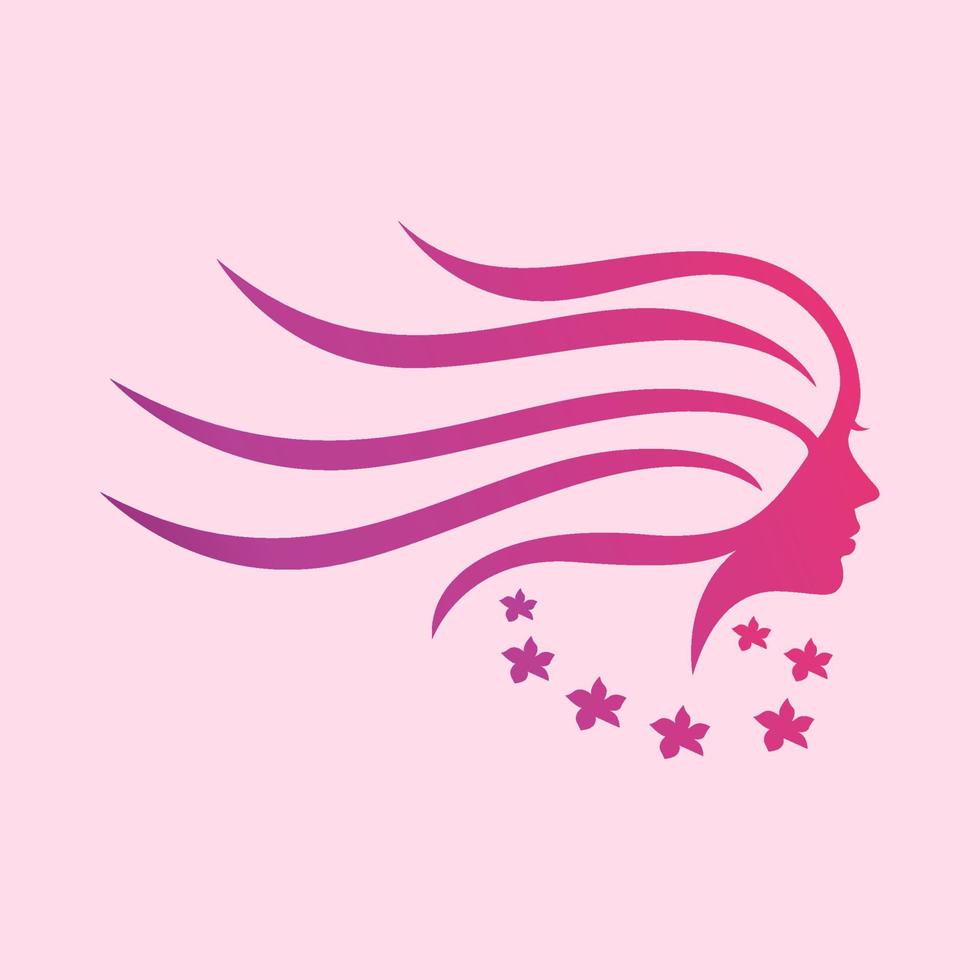 Natural beautiful Silhouette Woman color logo template vector