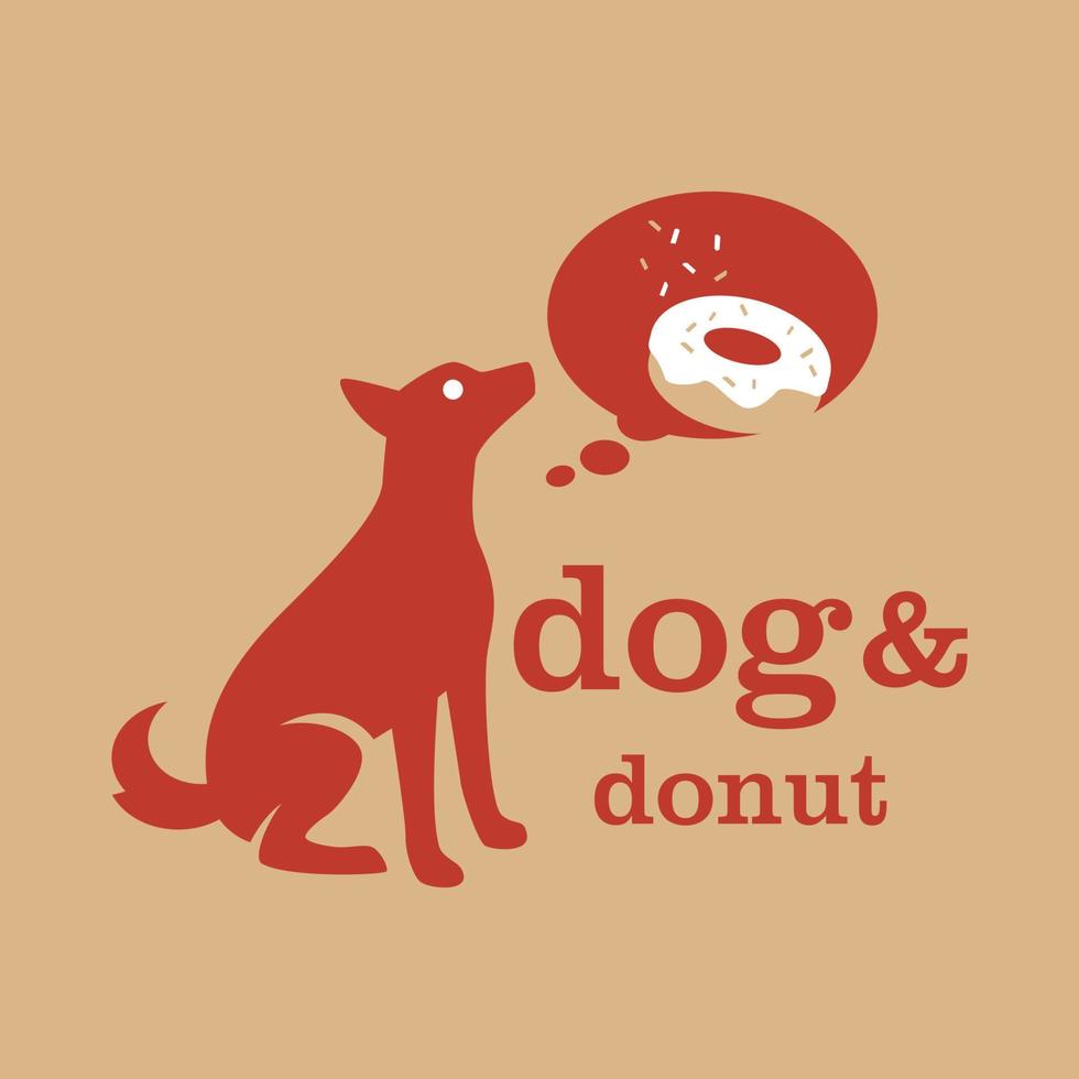 logotipo de rosquilla de perro vector